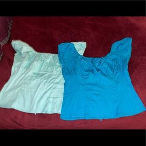 Two XL Pinup Girl Peasant Tops